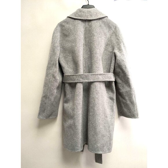 Theory Women’s Double Face Wool Shawl Wrap Coat Heather Grey L - Picture 3 of 8